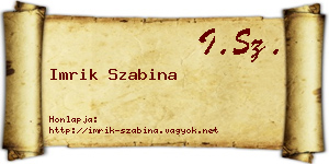 Imrik Szabina névjegykártya